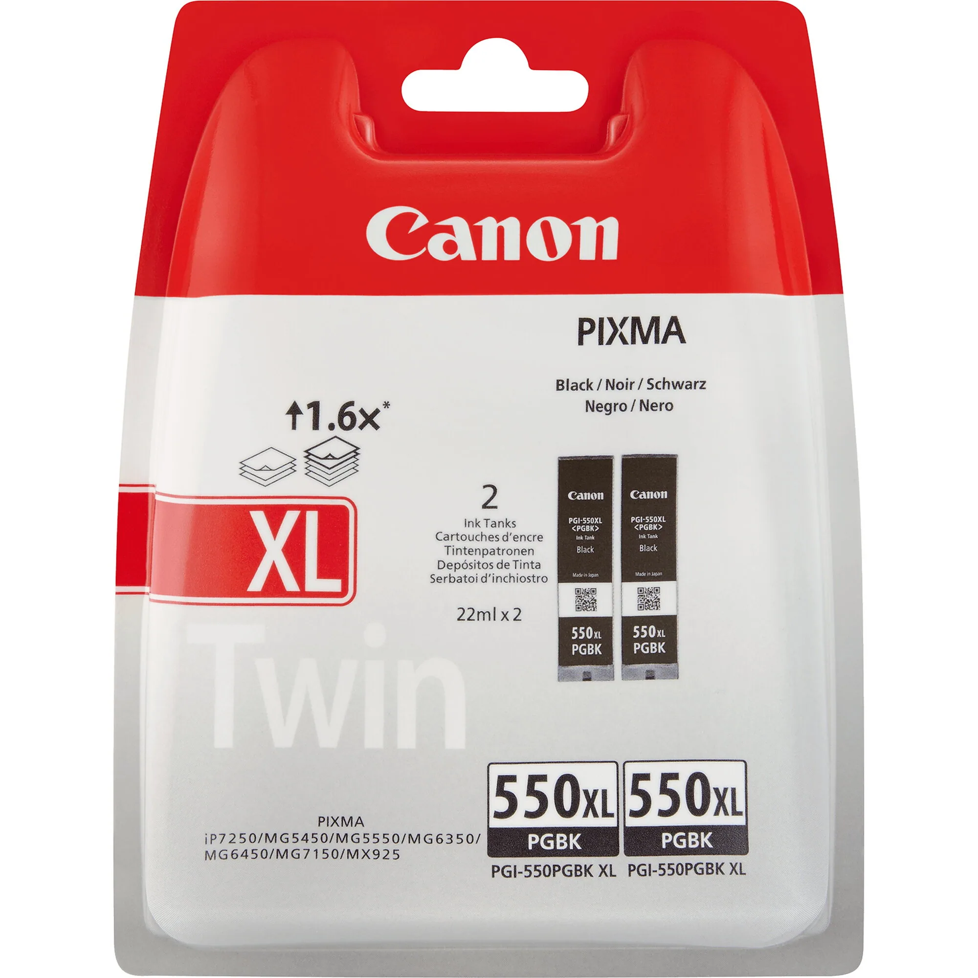 Canon PGI-550BK Tinte Schwarz (Doppelpack) – Bild 1