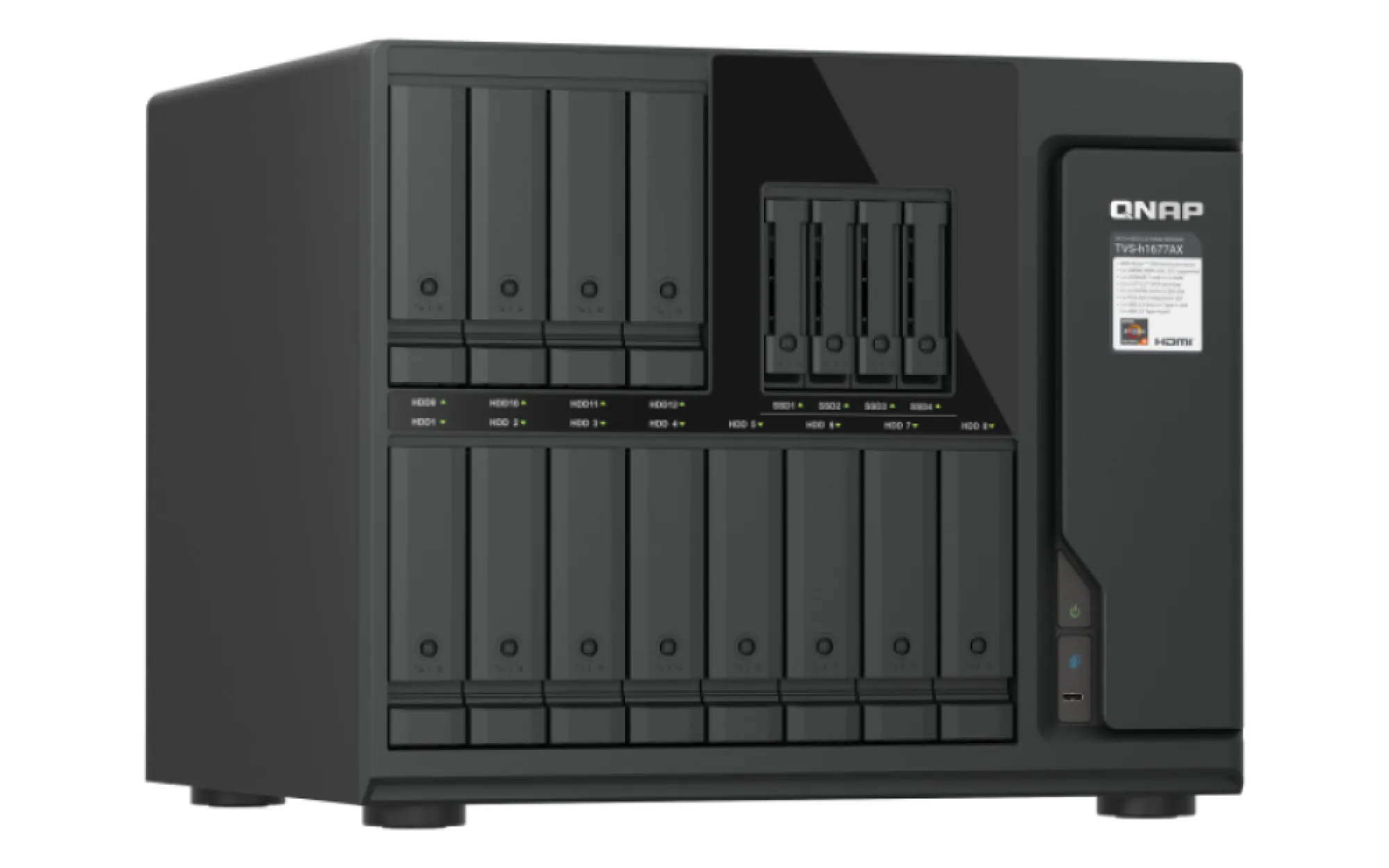 QNAP TVS-H1677AX-R5-16G NAS & Speicherserver Tower AMD Ryzen™ 5 16 GB DDR5 0 TB QuTS hero Schwarz – Bild 3