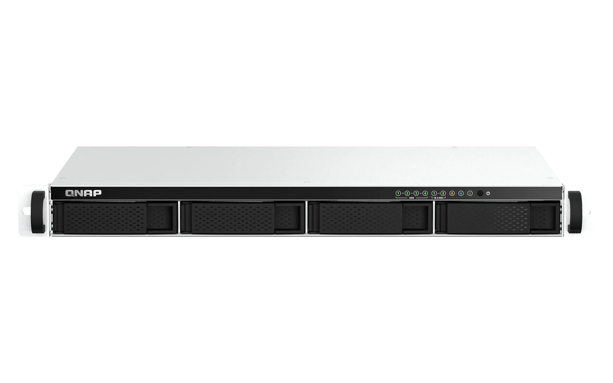 QNAP TS-464eU NAS Rack (1U) Intel® Celeron® N5095 8 GB DDR4 0 TB QNAP Turbo System Aluminium, Schwarz – Bild 1