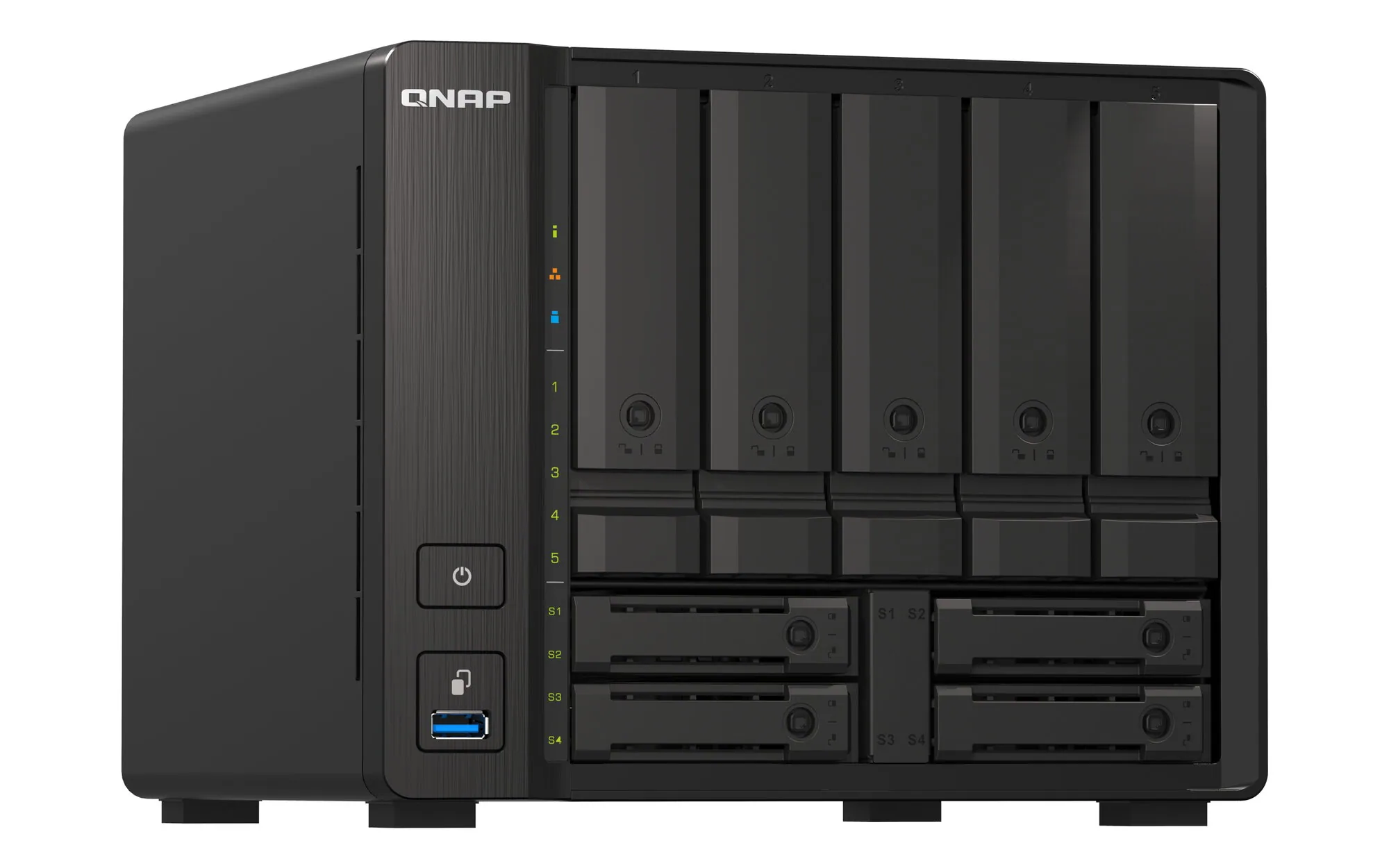 QNAP TS-H973AX NAS Tower Ryzen Embedded V1500B 8 GB DDR4 0 TB QuTS hero Schwarz – Bild 4