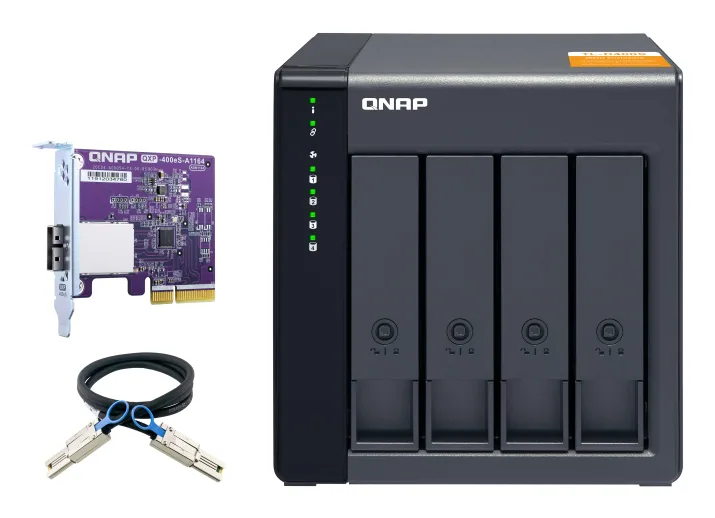 QNAP TL-D400S Speicherlaufwerksgehäuse HDD / SSD-Gehäuse Schwarz, Grau 2.5/3.5" – Bild 2