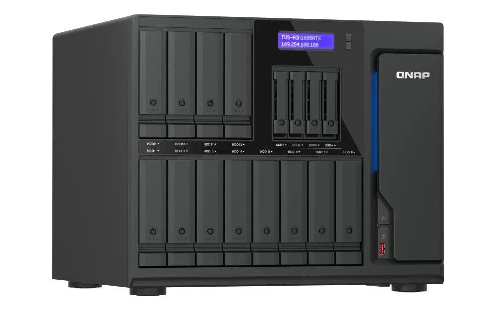 QNAP TVS-AIH1688ATX-U9-32G NAS & Speicherserver Tower 32 GB DDR5 0 TB QuTS hero Schwarz – Bild 3