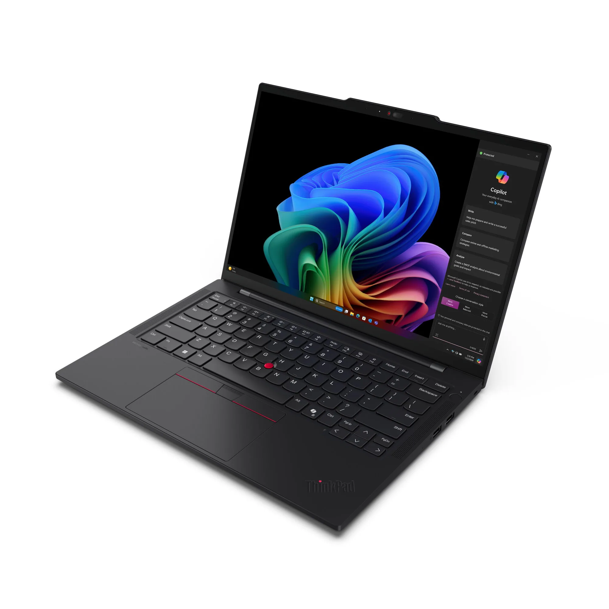 Lenovo ThinkPad T14s Gen 6 (Snapdragon) Copilot+ PC X1E-78-100 Laptop 35,6 cm (14") WUXGA 32 GB LPDDR5x-SDRAM 1 TB SSD Wi-Fi 7 (802.11be) Windows 11 Pro Schwarz Deutsch – Bild 8