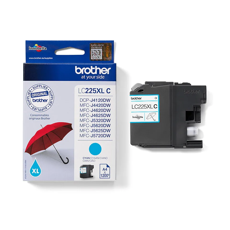 Brother LC225XLC Druckerpatrone 1 Stück(e) Original Hohe (XL-) Ausbeute Cyan – Bild 1