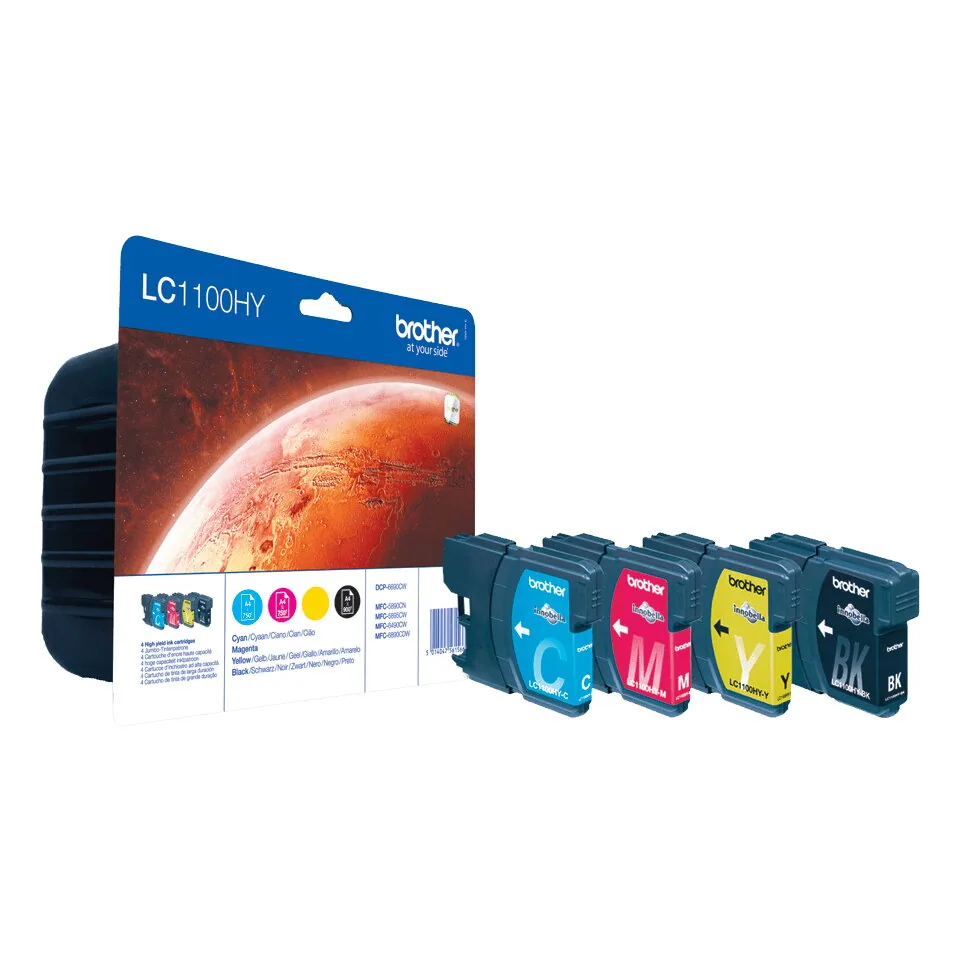 Brother LC1100HYVALBP Druckerpatrone 4 Stück(e) Original Hohe (XL-) Ausbeute Schwarz, Cyan, Magenta, Gelb – Bild 1