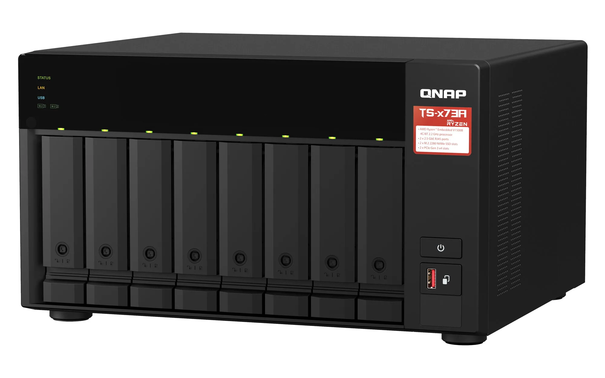 QNAP TS-873A NAS Tower Ryzen Embedded V1500B 8 GB DDR4 0 TB QNAP Turbo System Schwarz – Bild 5