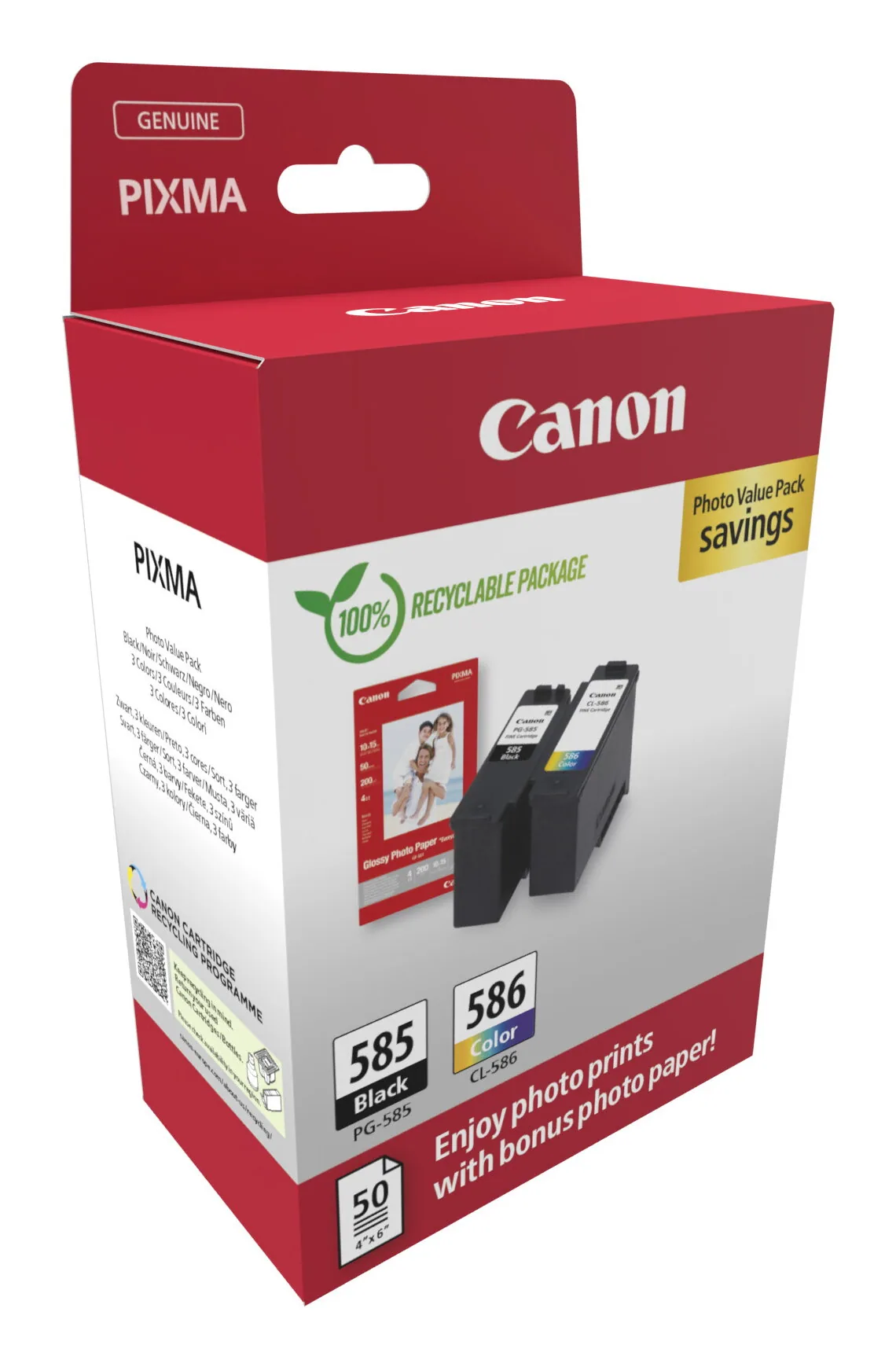 Canon PG-585/CL-586 PVP Druckerpatrone 2 Stück(e) Original Schwarz, Cyan, Magenta, Gelb – Bild 2