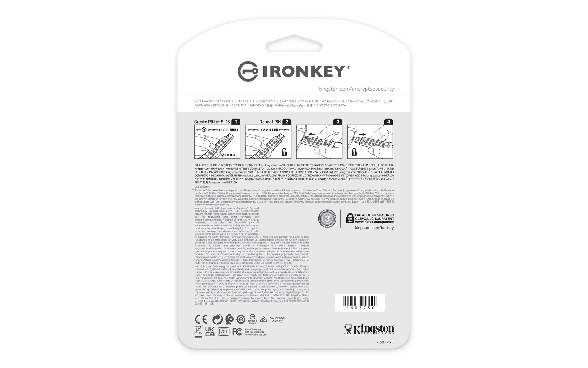 Kingston Technology IronKey 16GB Keypad 200, FIPS 140-3 Lvl 3 AES-256 Verschlüsselung – Bild 4