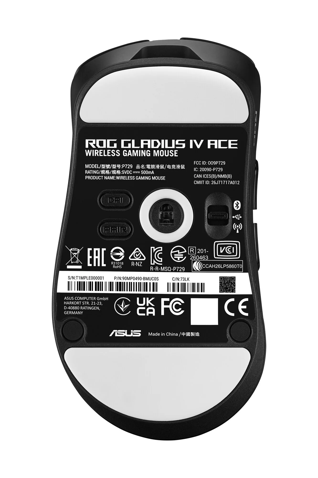 ASUS ROG Gladius IV Ace Maus Gaming Rechts RF Wireless + Bluetooth + USB Type-A Optisch 65000 DPI – Bild 8