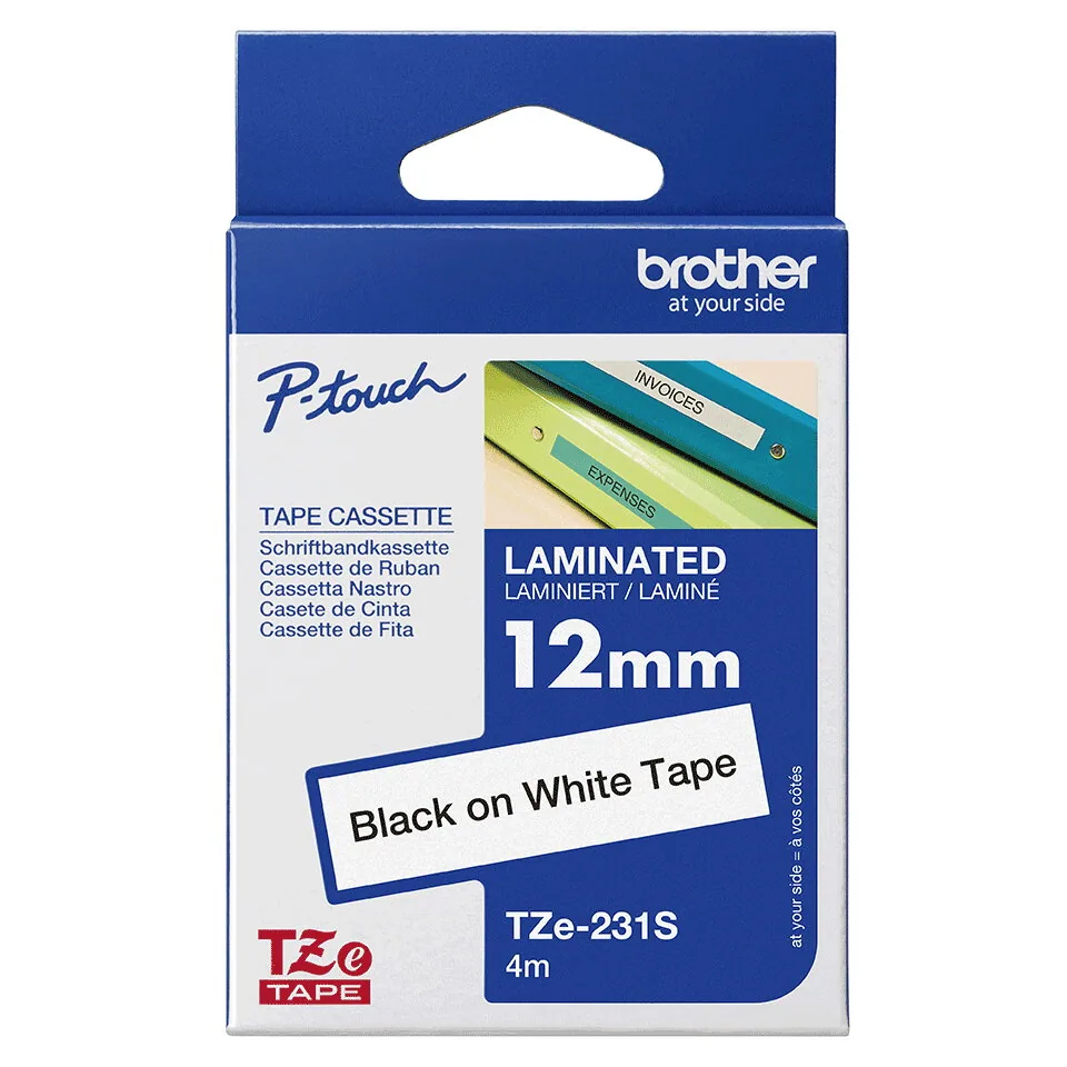 Brother TZE231S Etiketten erstellendes Band Schwarz auf weiss TZe – Bild 1