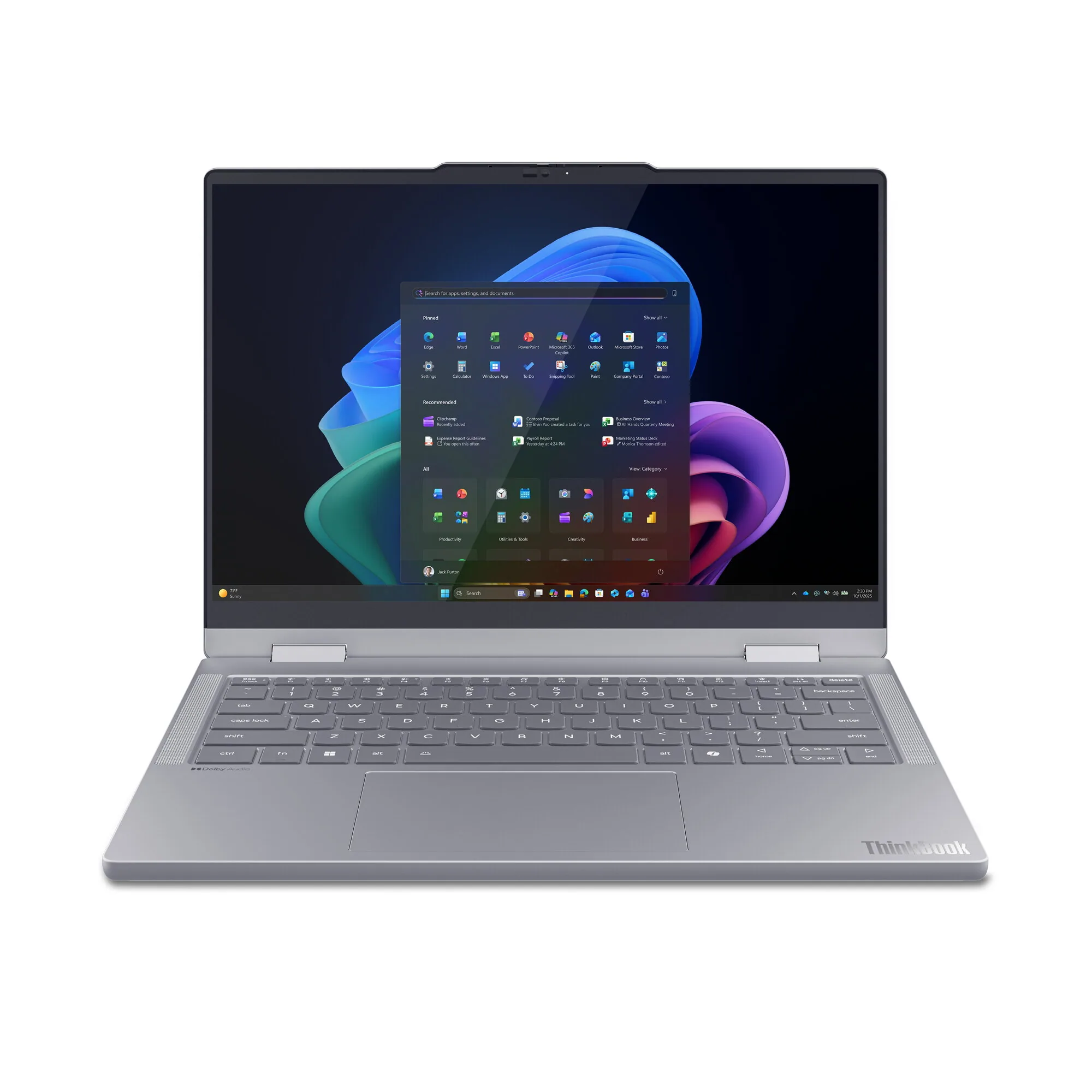 Lenovo ThinkBook 14 2-in-1 G6 IPL Copilot+ PC Intel Core Ultra 5 325 Hybrid (2-in-1) 35,6 cm (14") Touchscreen WUXGA 16 GB DDR5-SDRAM 512 GB SSD Wi-Fi 7 (802.11be) Windows 11 Pro Grau Deutsch – Bild 1