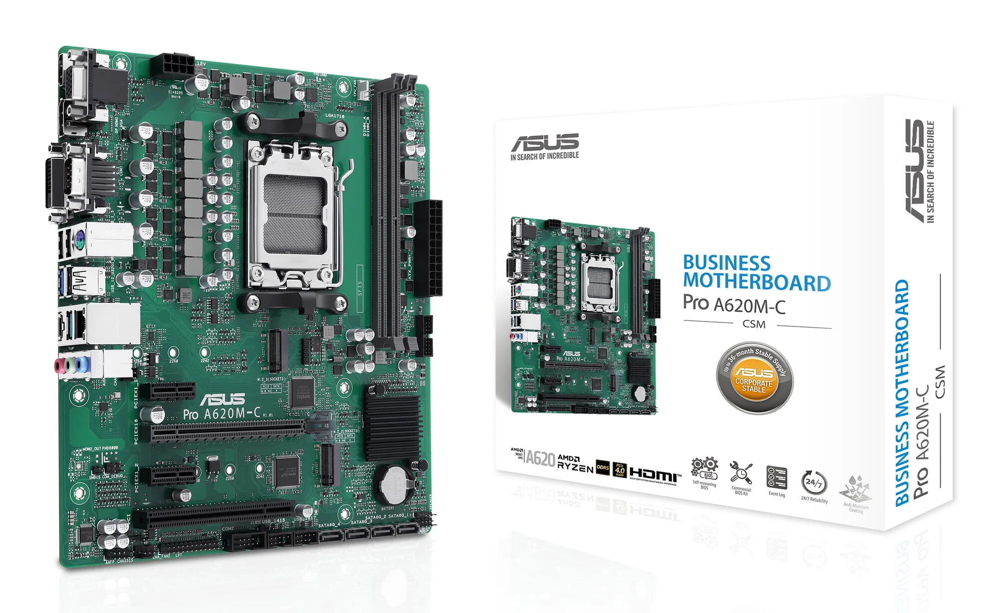ASUS PRO A620M-C-CSM AMD A620 Sockel AM5 micro ATX – Bild 1