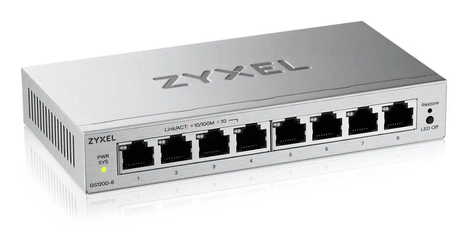 Zyxel GS1200-8V3 Managed L2 Gigabit Ethernet (10/100/1000) Desktop Grau – Bild 2