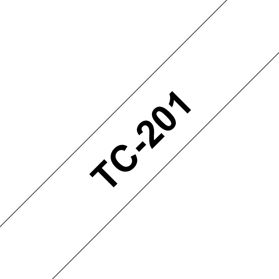 Brother TC-201 Etiketten erstellendes Band Schwarz auf weiss – Bild 1
