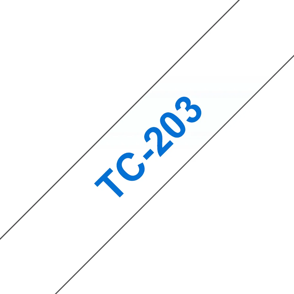 Brother TC-203 Etiketten erstellendes Band Blau auf weiss – Bild 1