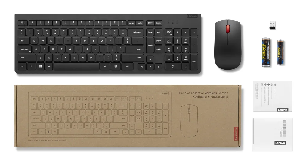Lenovo 4X31N50729 Tastatur Maus enthalten Heimbüro RF Wireless Schwarz – Bild 1