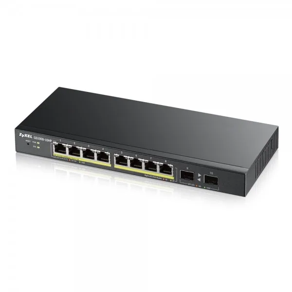 Zyxel GS1900-8HP v3 PoE Managed L2 Gigabit Ethernet (10/100/1000) Power over Ethernet (PoE) Schwarz – Bild 1