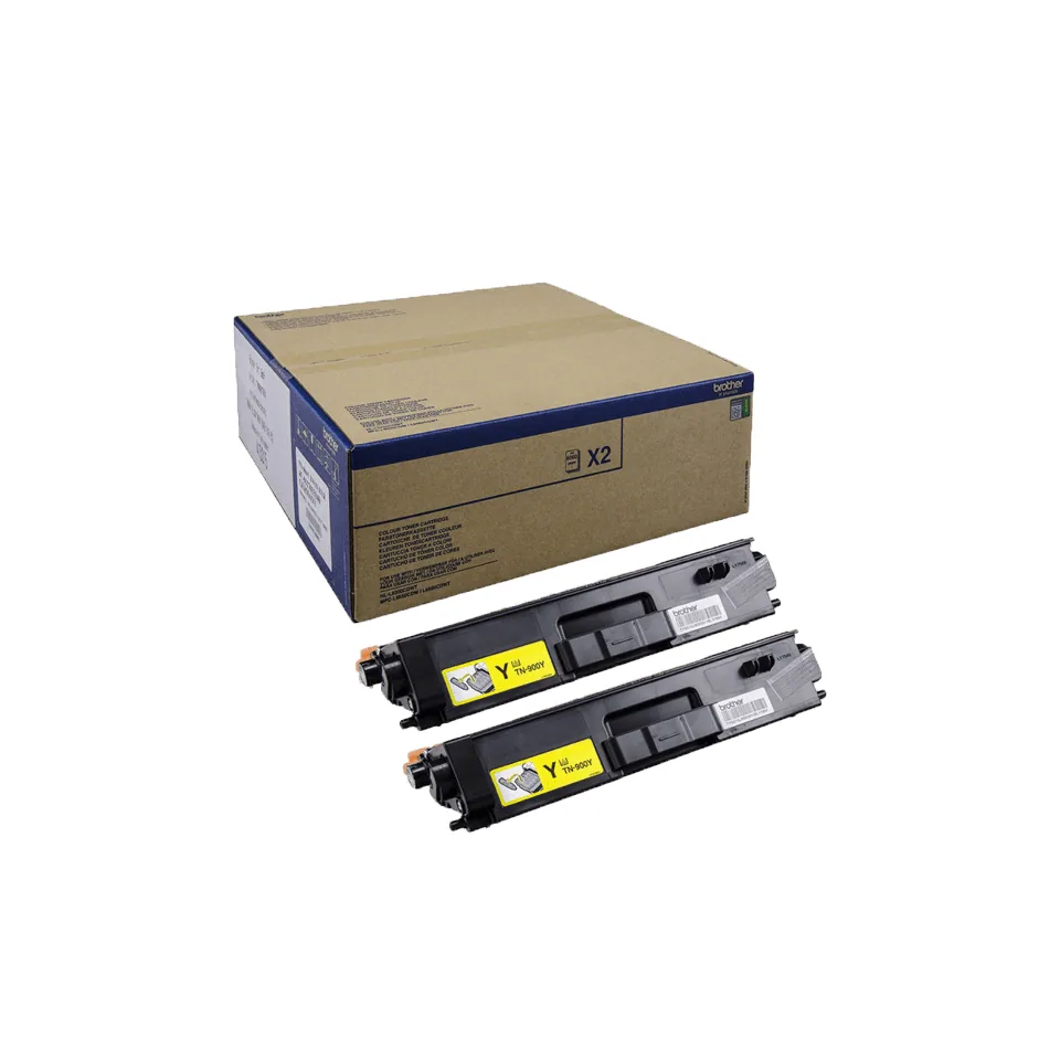 Brother TN-900YTWIN Tonerkartusche 2 Stück(e) Original Gelb – Bild 1