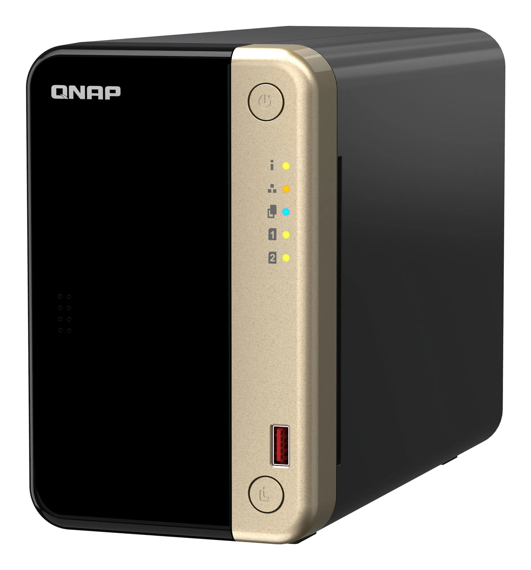 QNAP TS-264 NAS Tower Intel® Celeron® N5095 8 GB 0 TB QNAP QTS Schwarz, Gold – Bild 2