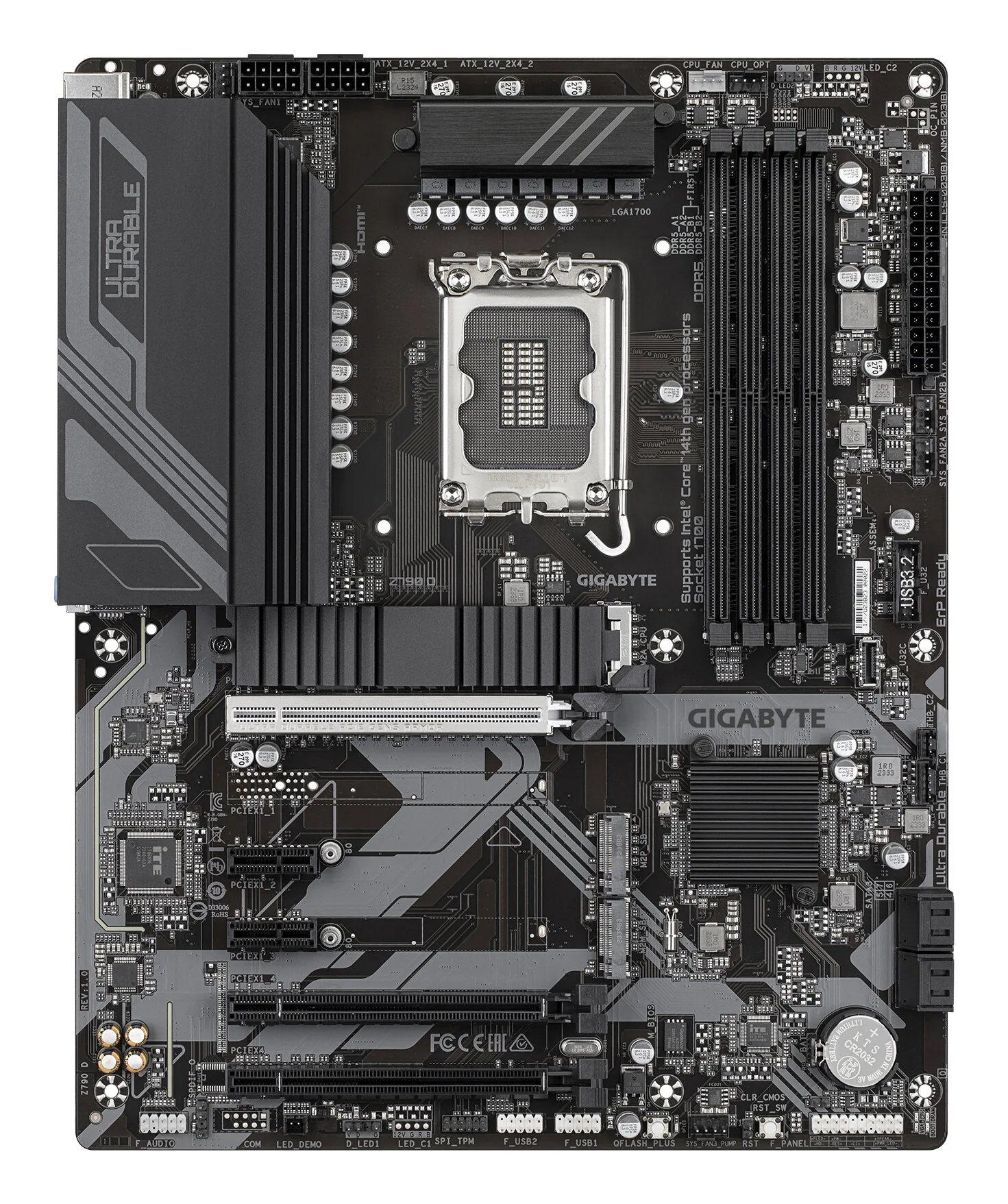 GIGABYTE Z790 D Motherboard - Unterstützt Intel Core 14. Generation CPUs, 12+1+1 Phasen Digital VRM, bis zu 7600MHz DDR5 (OC), 3xPCIe 4.0 M.2, 2.5GbE LAN, USB 3.2 Gen 2 – Bild 2