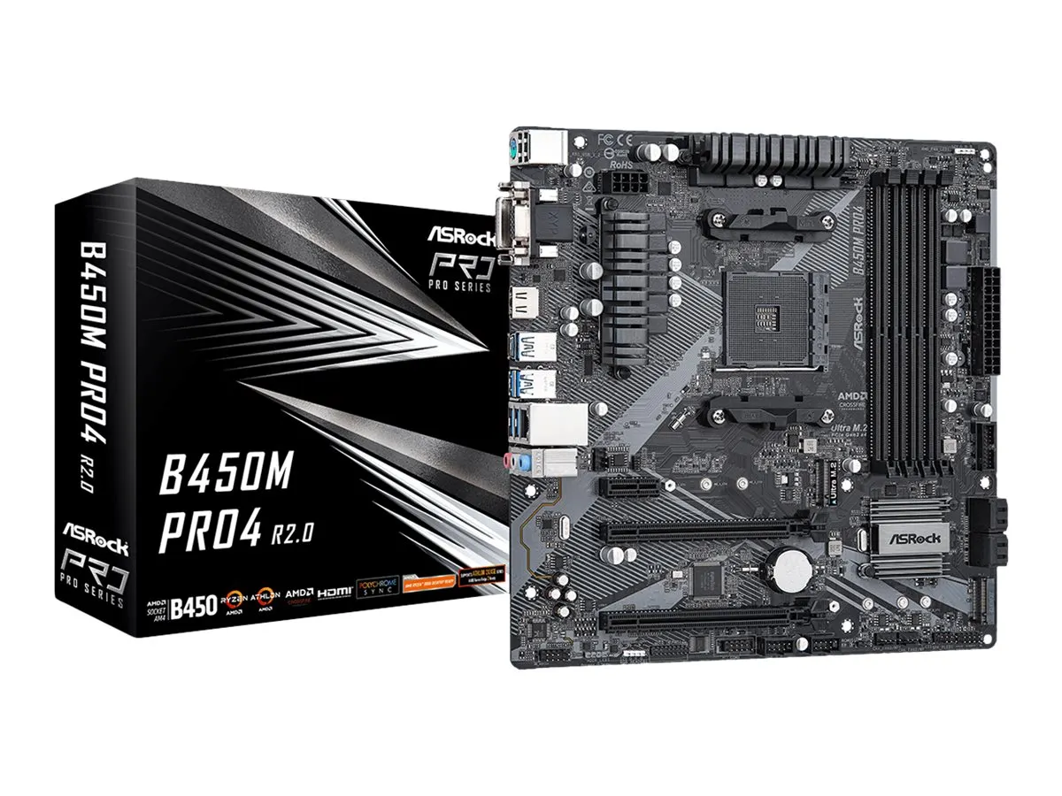 ASRock B450M Pro4 R2.0           AM4 mATX VGA/HDMI/DVI  DDR4 retail