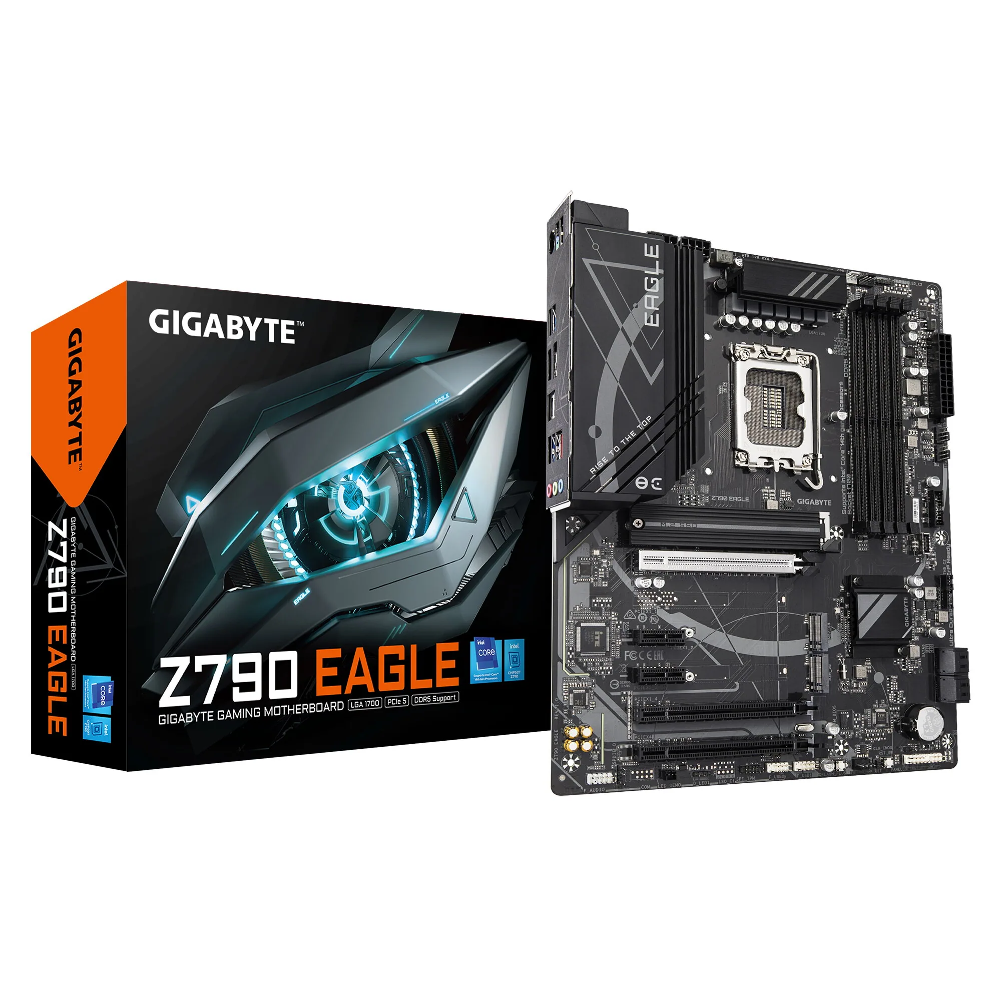GIGABYTE Z790 EAGLE Motherboard - Unterstützt 14. Generation Intel Core CPUs, 12+1+1 Phasen VRM, bis zu 7600MHz DDR5 (OC), 3xPCIe 4.0 M.2, 2,5GbE LAN, USB 3.2 Gen 2 – Bild 1