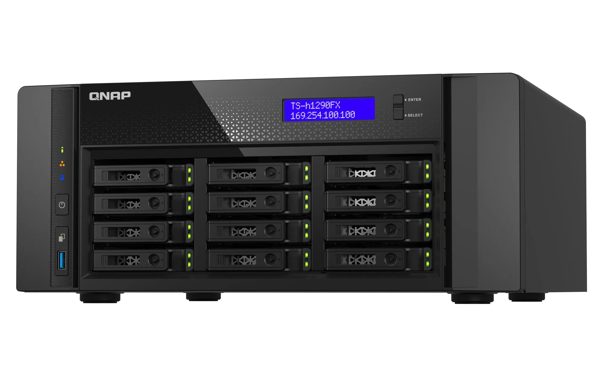 QNAP TS-h1290FX NAS Tower EPYC 7302P 128 GB DDR4 0 TB QuTS hero Schwarz – Bild 3