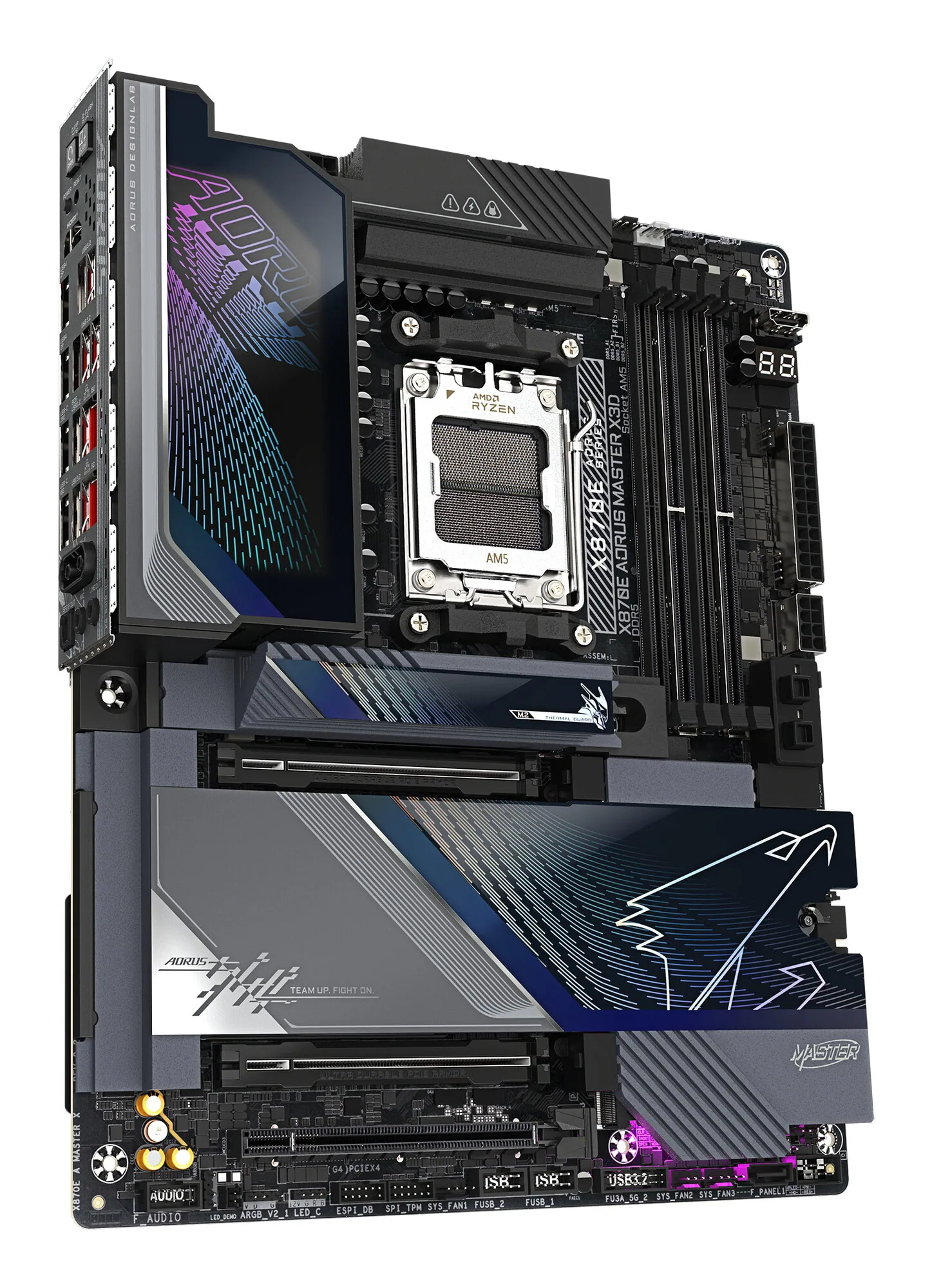 GIGABYTE X870E AORUS MASTER X3D Mainboard - Unterstützt AMD Ryzen 9000 CPUs, digitales 18+2+2-Phasen-VRM, bis zu 9000MHz DDR5 (O.C.), 2xPCIe 5.0 + 3xPCIe 4.0, Wi-Fi 7, 10GbE LAN, USB 4 – Bild 4