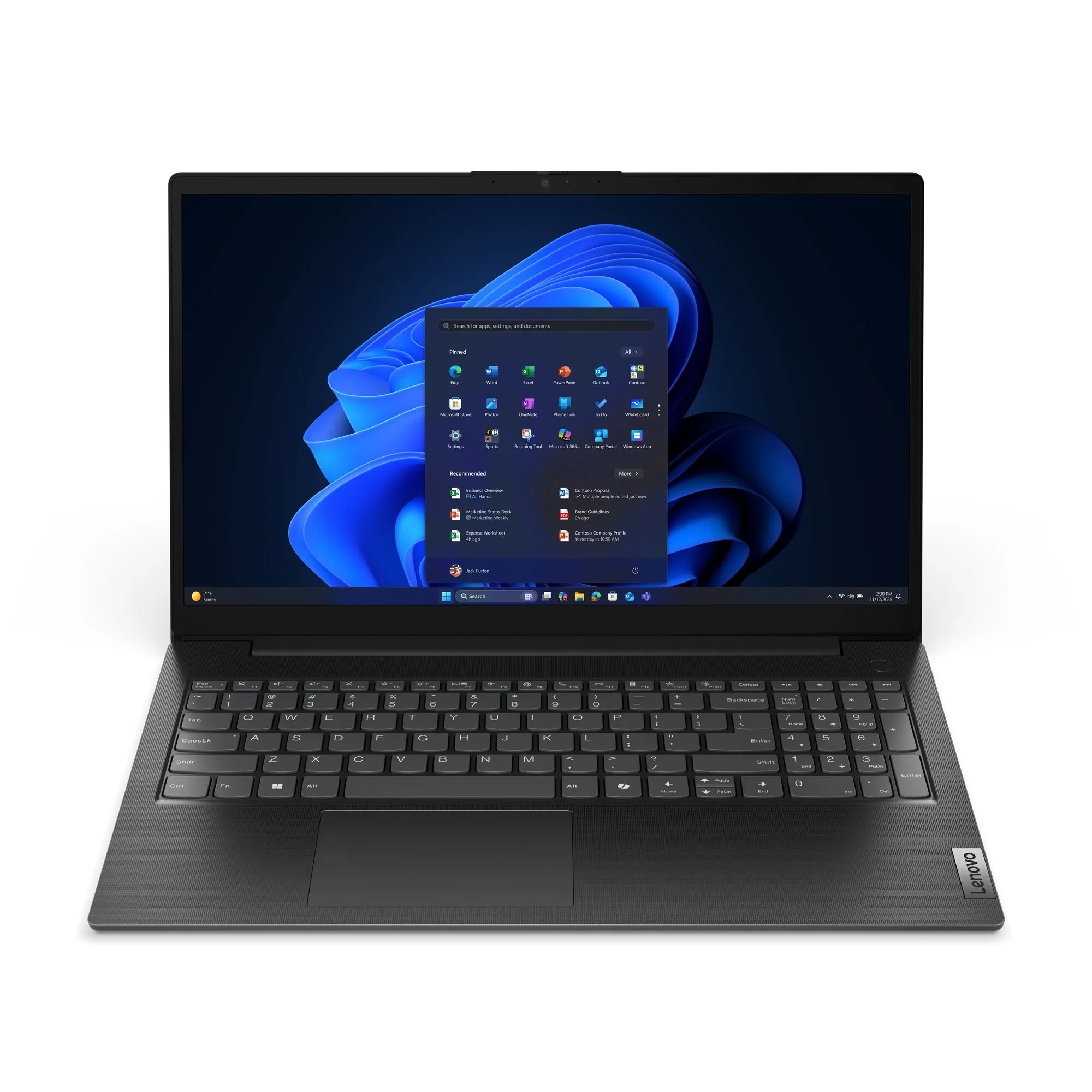 Lenovo V15 G6 ARP AMD Ryzen™ 7 170 Laptop 39,6 cm (15.6") Full HD 16 GB DDR5-SDRAM 512 GB SSD Wi-Fi 6 (802.11ax) Windows 11 Pro Schwarz Deutsch – Bild 1