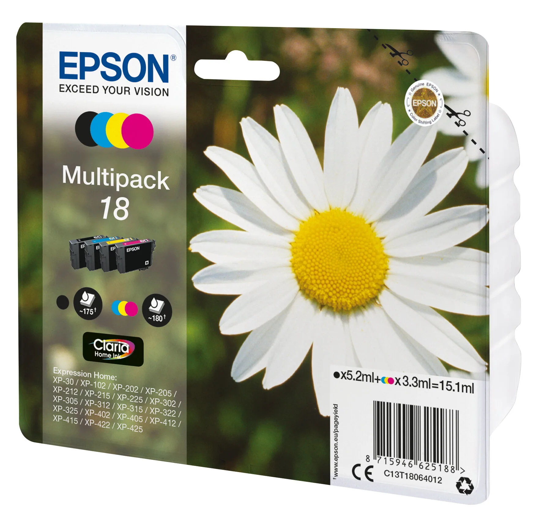 Epson Daisy 18 Gänseblume Claria Home Multipack 4 Farben Tinte – Bild 1