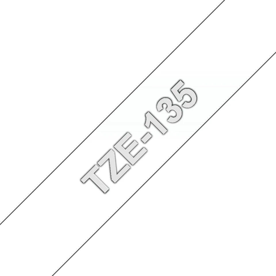 Brother TZE-135 Etiketten erstellendes Band Weiss auf Transparent – Bild 2