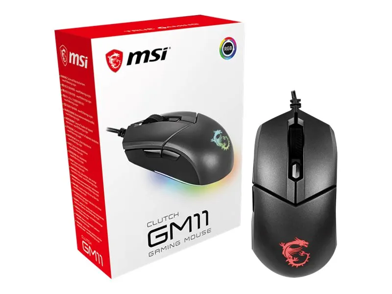 MSI Clutch GM11 Gaming Maus, Black, USB