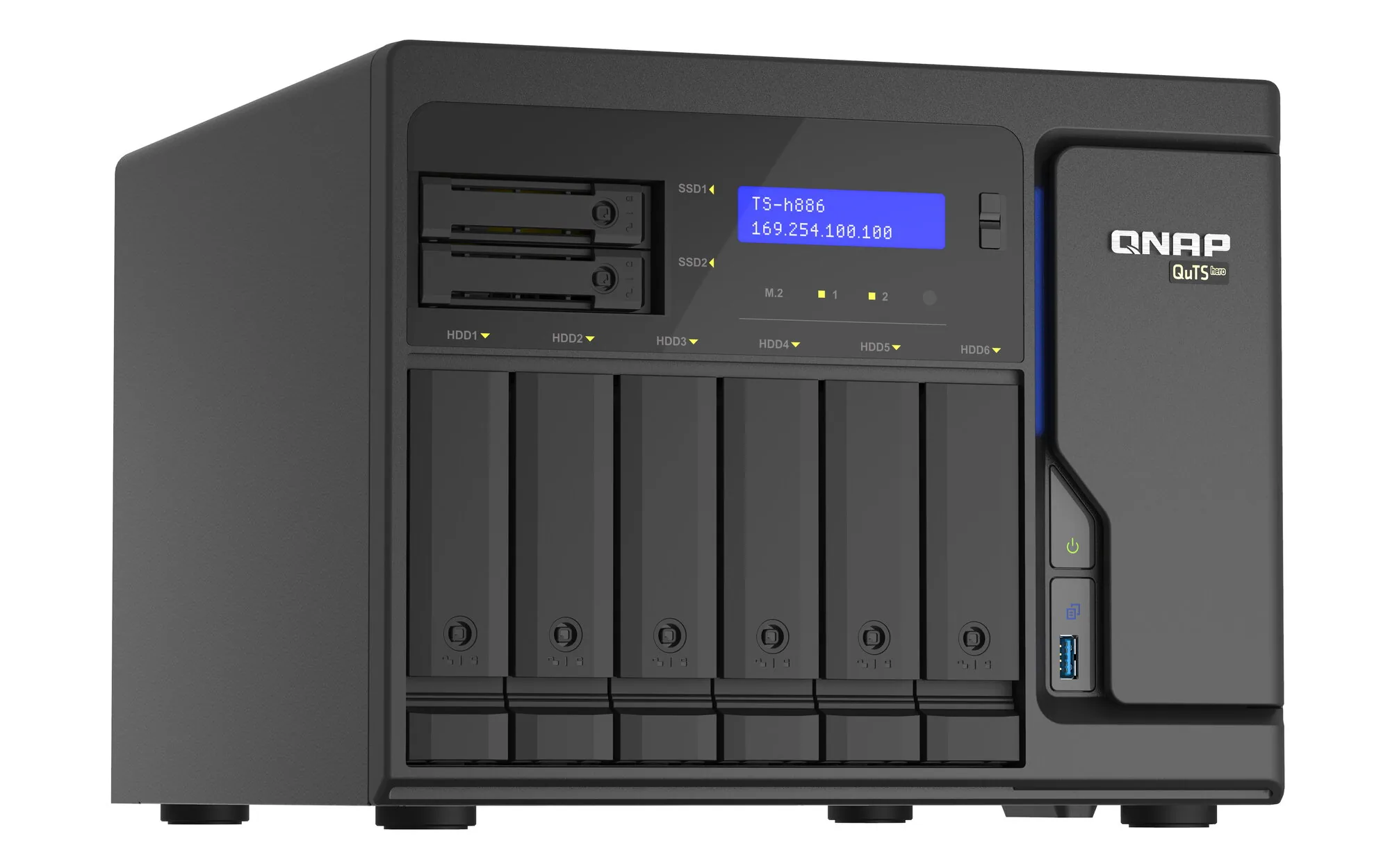QNAP TS-h886 NAS Tower Intel® Xeon® D D-1602 8 GB DDR4 0 TB QuTS hero Schwarz – Bild 2
