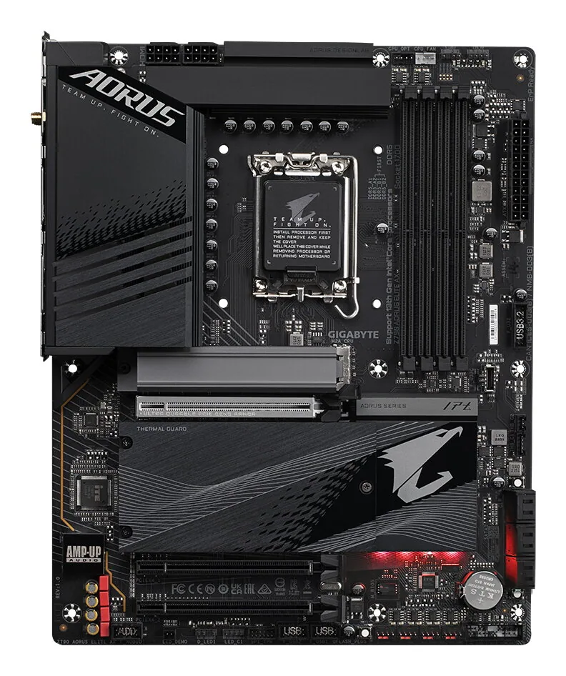 GIGABYTE Z790 AORUS ELITE AX Motherboard - Unterstützt Intel Core 14. Generation CPUs, 16*+2+1 Phasen Digital VRM, bis zu 7600MHz DDR5 (OC), 4xPCIe 4.0 M.2, Wi-Fi 6E, 2.5GbE LAN, USB 3.2 Gen 2x2 – Bild 2