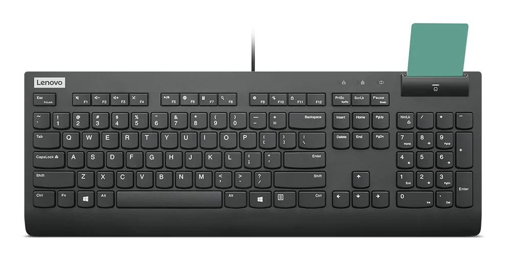 Lenovo Smartcard Wired Keyboard II Tastatur Heimbüro USB US Englisch Schwarz – Bild 1