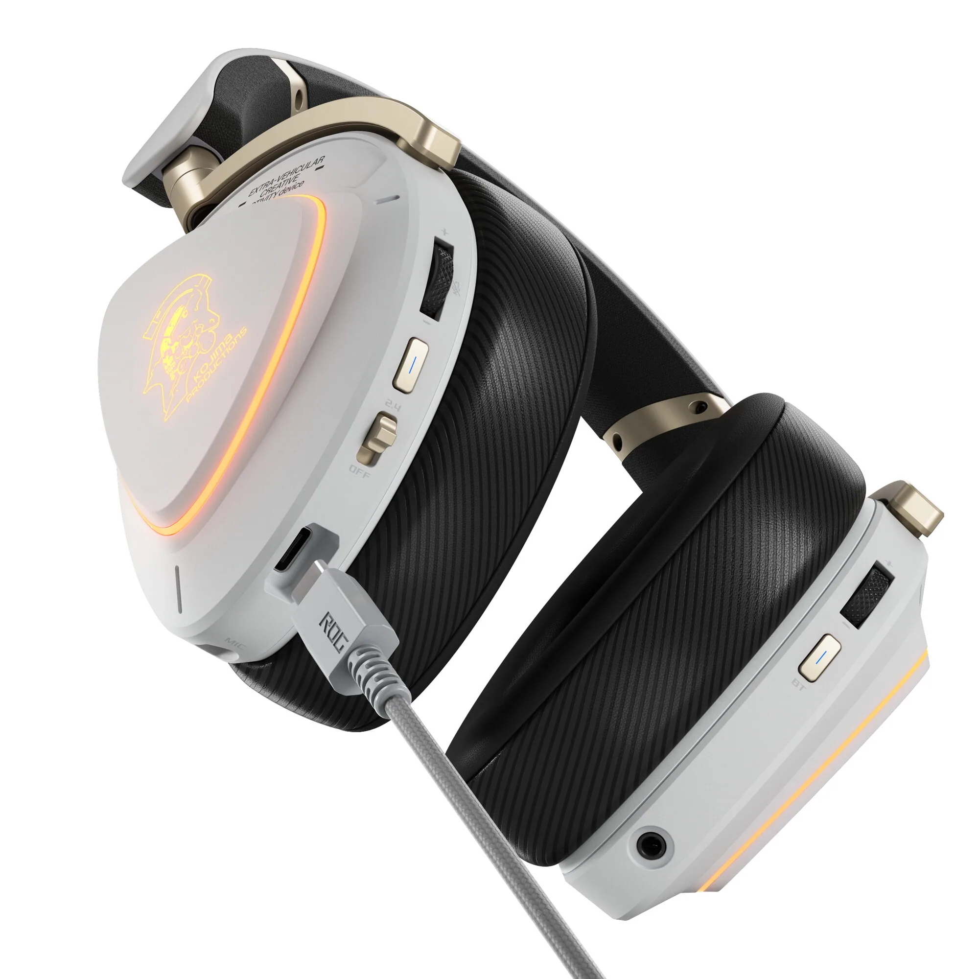 ASUS ROG Delta II-KJP Kopfhörer Verkabelt & Kabellos Kopfband Gaming Bluetooth Schwarz, Weiß – Bild 6