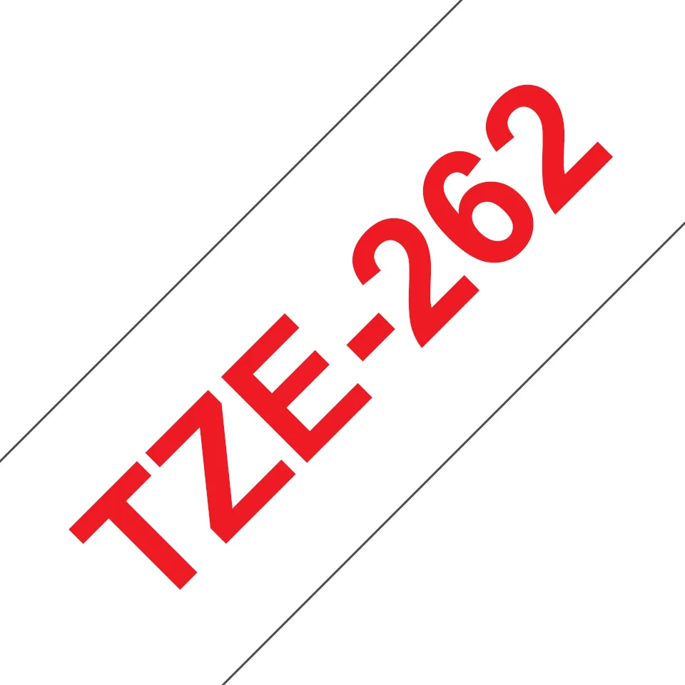 Brother TZE-262 Etiketten erstellendes Band Rot aud Weiss – Bild 1