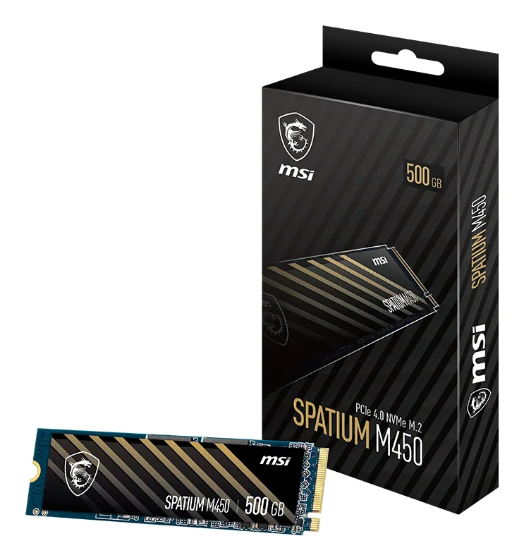 MSI Spatium M450 PCIe 4.0 NVMe M.2 500GB PCI Express 4.0 3D NAND – Bild 1
