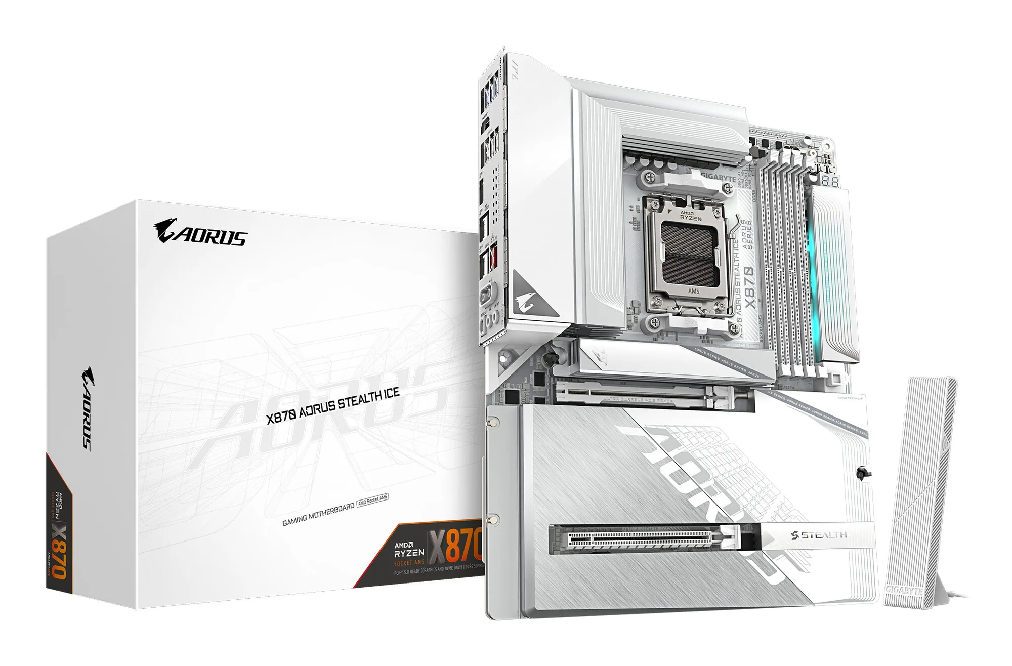 GIGABYTE X870 AORUS STEALTH ICE Mainboard – Bild 1