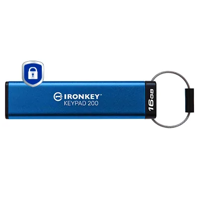 Kingston Technology IronKey 16GB Keypad 200, FIPS 140-3 Lvl 3 AES-256 Verschlüsselung – Bild 1
