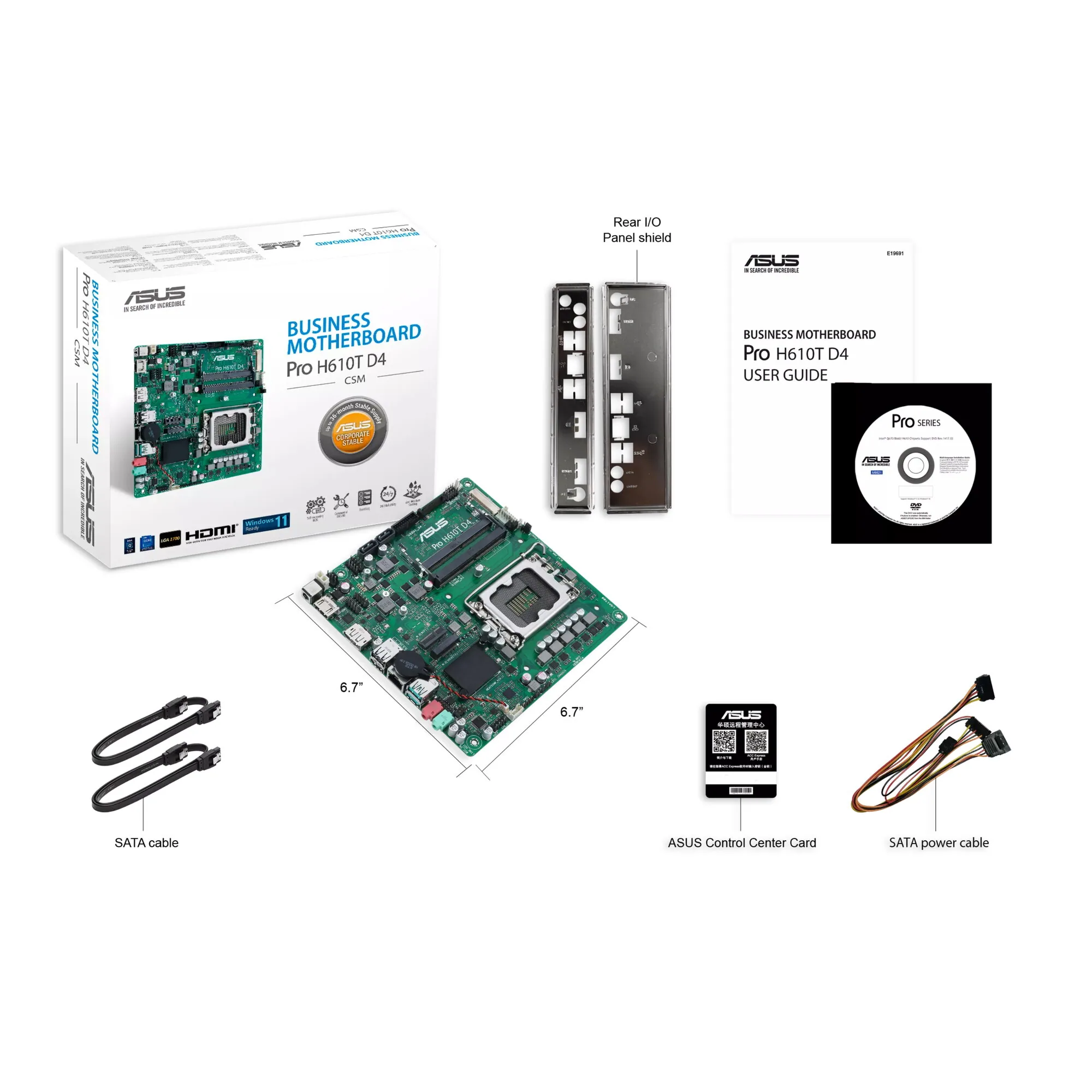 ASUS Pro H610T D4-CSM Intel H610 LGA 1700 Thin Mini ITX – Bild 6