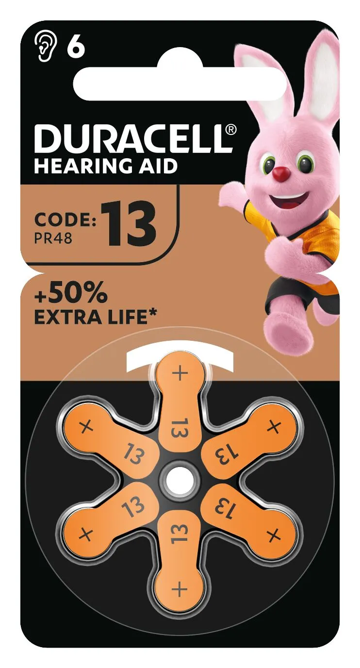 Duracell Batterie Hörgeräte EasyTab  13  (PR48)  NEU   6St.