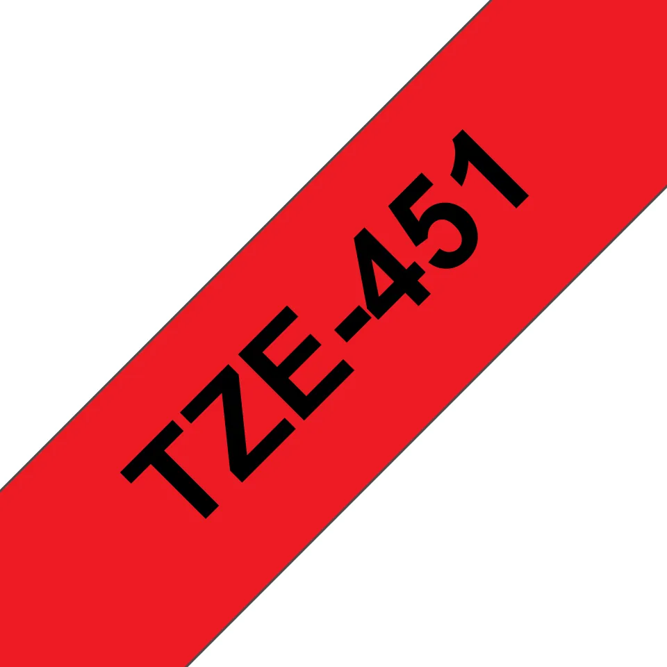 Brother TZE-451 Etiketten erstellendes Band Schwarz auf rot TZ – Bild 2