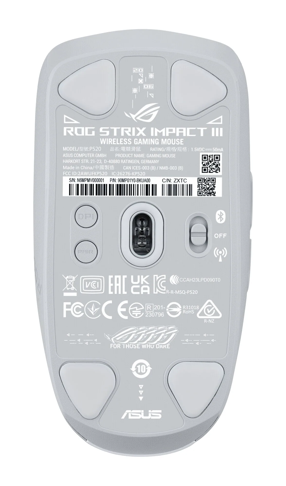 ASUS ROG Strix Impact III Wireless Maus Gaming Beidhändig RF Wireless + Bluetooth Optisch 36000 DPI – Bild 2