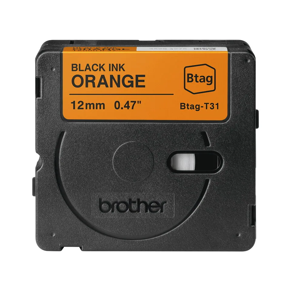 Brother BTAG-T31 Etiketten erstellendes Band Schwarz auf orange – Bild 3
