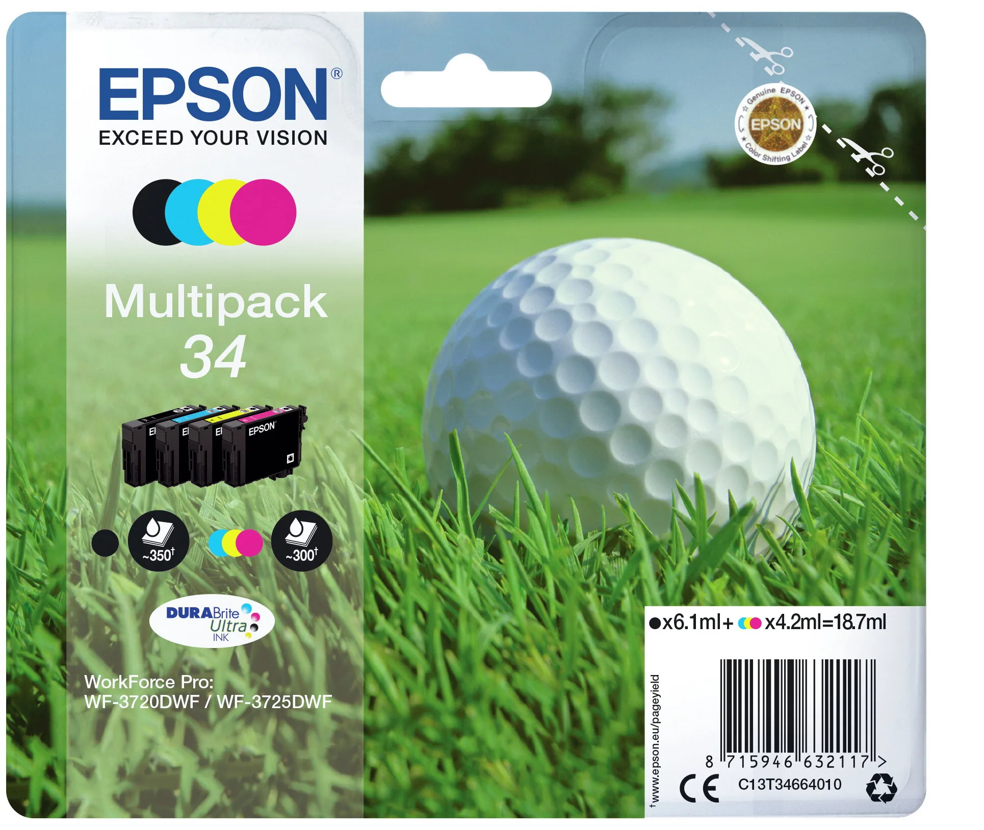 Epson Golf ball 34 Golfball DURABrite Ultra Multipack 4 Farben Tinte – Bild 8