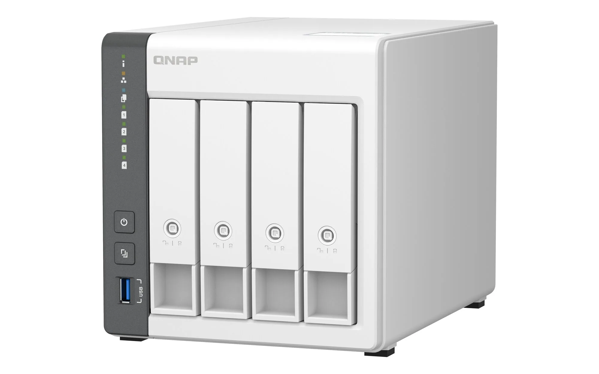QNAP TS-433 NAS Tower ARM Cortex-A55 4 GB 0 TB QNAP QTS Weiß – Bild 4