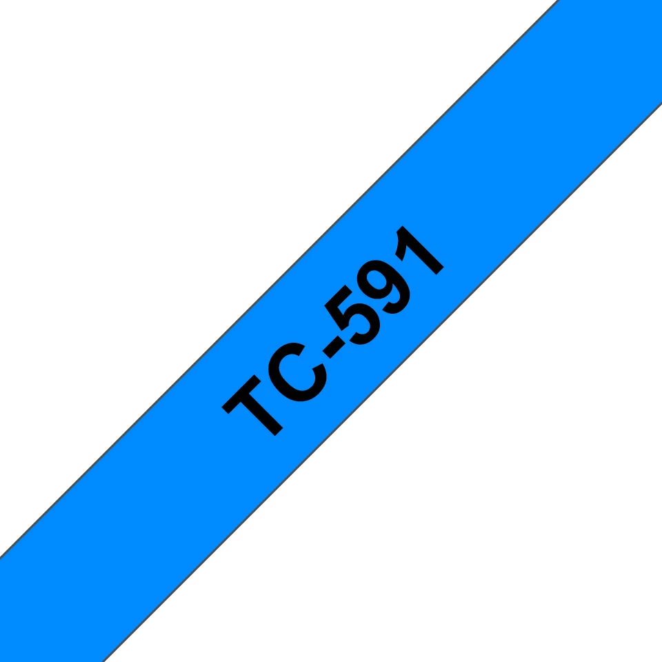 Brother TC-591 Etiketten erstellendes Band Scwarz auf blau – Bild 1