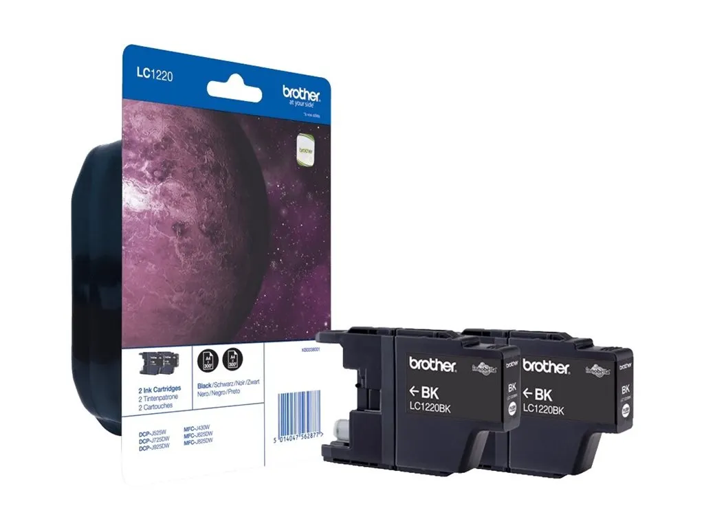 Patrone Brother LC-1220BKBP2 Twin Pack mit Security-Tag