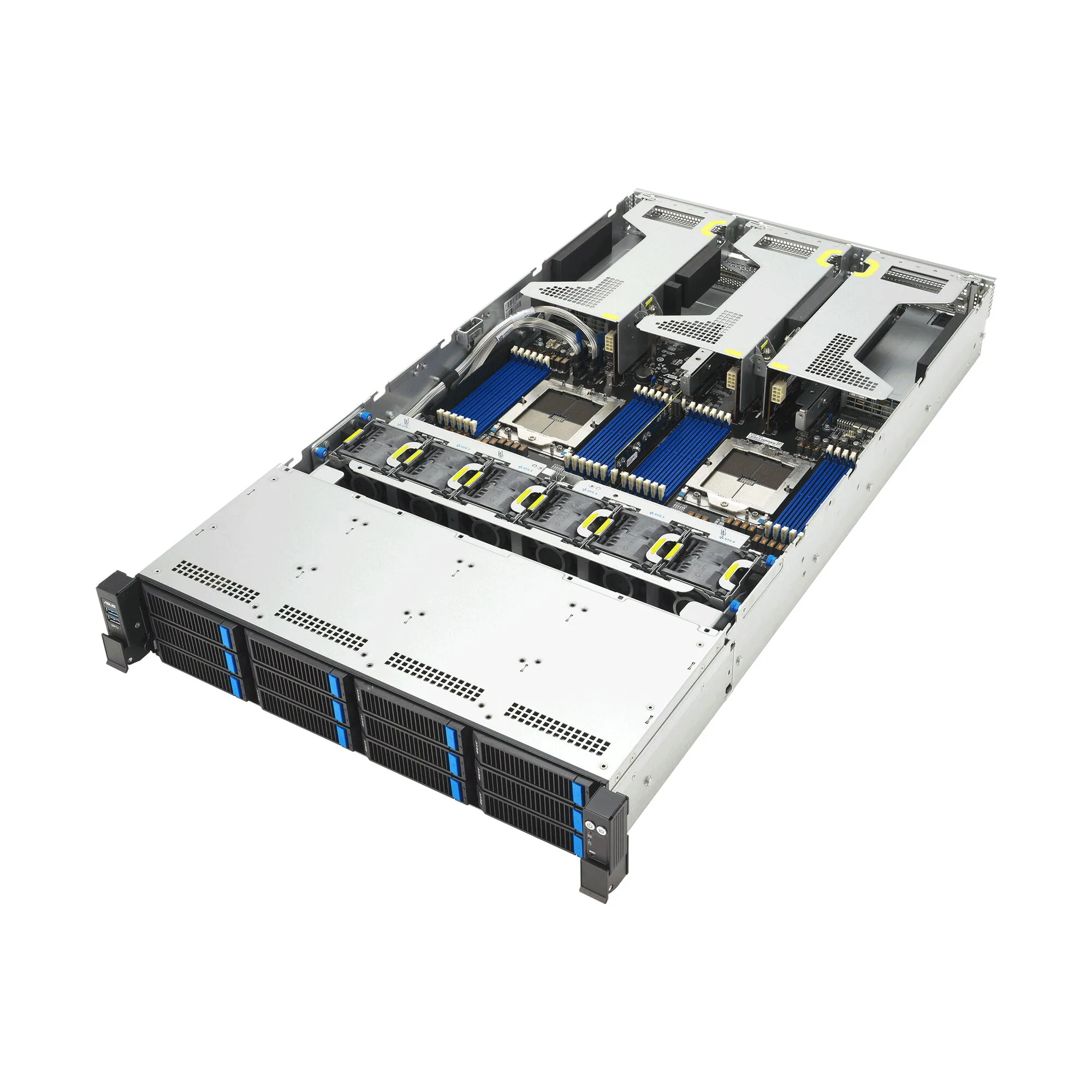ASUS RS720A-E13-RS12U Socket SP5 Rack (2U) Schwarz, Silber – Bild 4